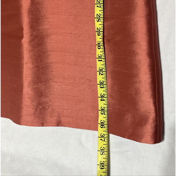 Talbots Silk Wool Shift Tank Dress 12 Petite Peach Rusty Shiny Cocktail Career - Picture 6 of 9